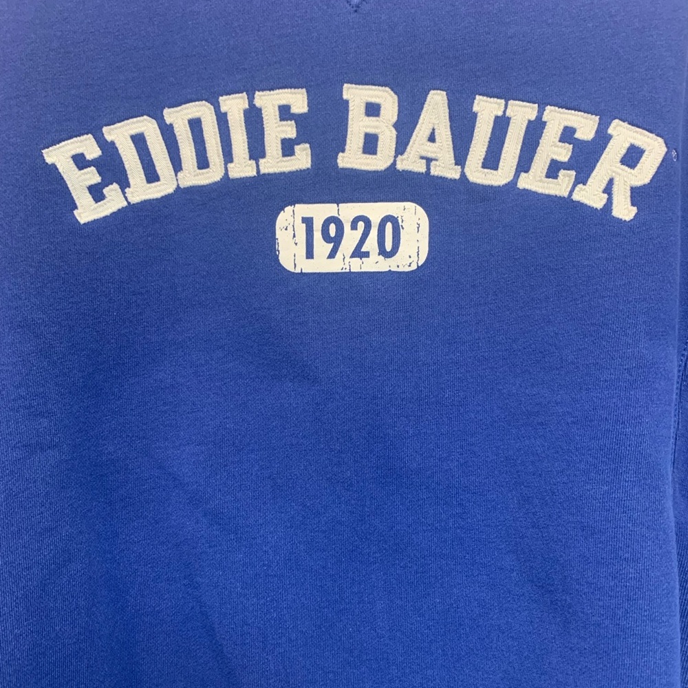 Vintage Eddie Bauer Reverse Weave Blue Sweatshirt Size M - Picture 5 of 6